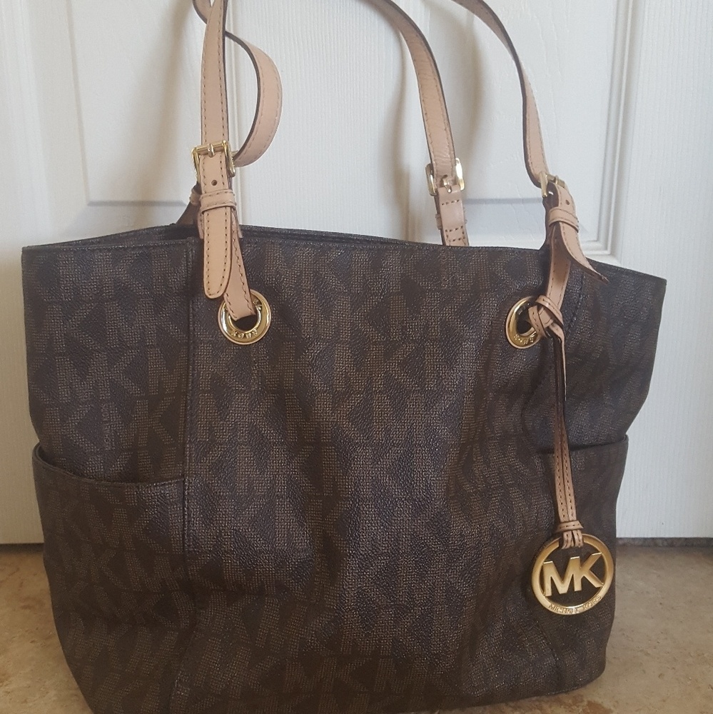 Michael Kors Brown logo pvc tote